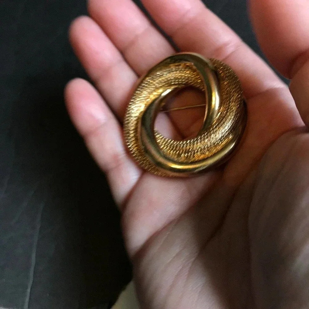 Gold Tone Brooch Pin with mark in the back